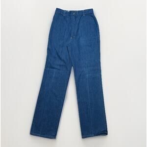 Vtg 70s LIVE INS Blue Denim Pants Jeans Flare Funky Pockets Made in USA Sz 13/14